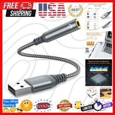 USB to 3.5mm Jack Audio Adapter,External Sound Card USB-A to Audio Jack Adapt...