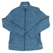 Talbots T by Talbots Womens XL Blue Space Dye Full Zip Active Jacket Mock Neck