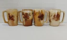 Frankoma Mugs 14 Oz Plainsman Gold Hand Painted Rocky Mtn Pinecones Vintage 4 Pc