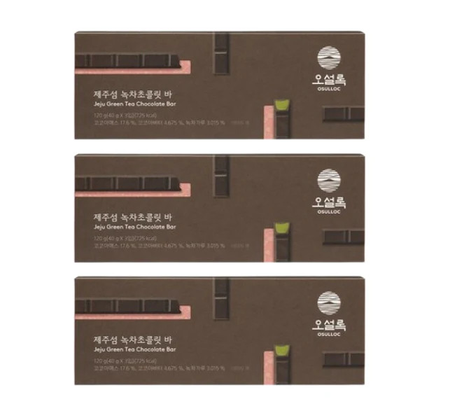 Chocolate Bar, 1 Pack(3ea X 40g = 120g) From Korea
