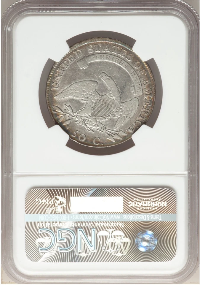 1808 US Capped Bust 50C NGC VF20☆ Exceptional Eye Appeal Rainbow Tone - Image 2 of 2