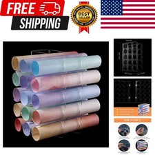 Vinyl Storage Rack Acrylic 15 Holes Vinyl Roll Holder Craft Paper Storage Org...