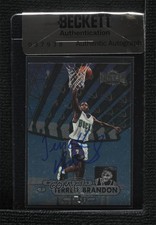 BAS 1997-98 Metal Universe Championship Preview Terrell Brandon #28 Auto 3c7