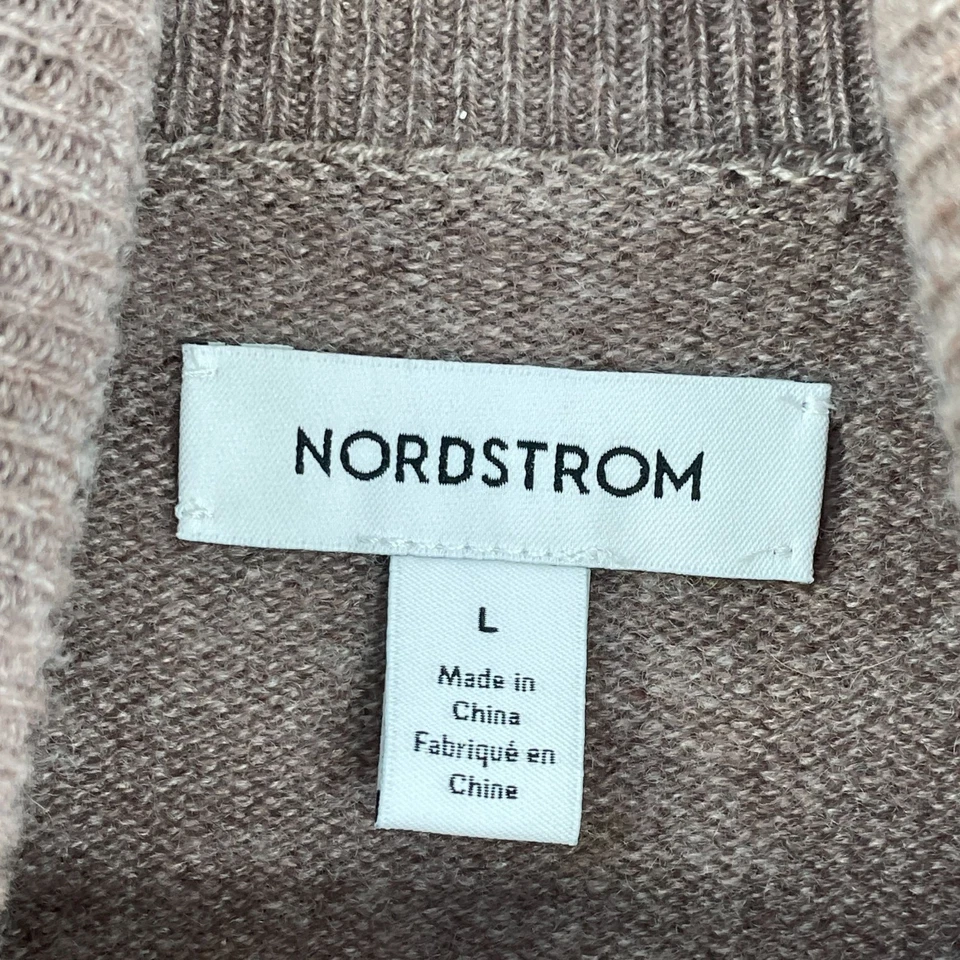 Suéter Nordstrom para mujer grande marrón claro 100 % cachemir cuello alto Foto 4 de 4