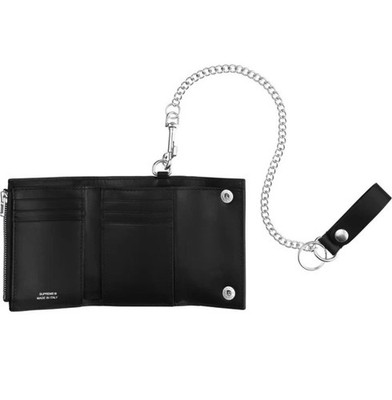 Supreme Leather Chain Wallet ブラック Supreme Leather Chain Wallet (25FW) Black on box | eBay
