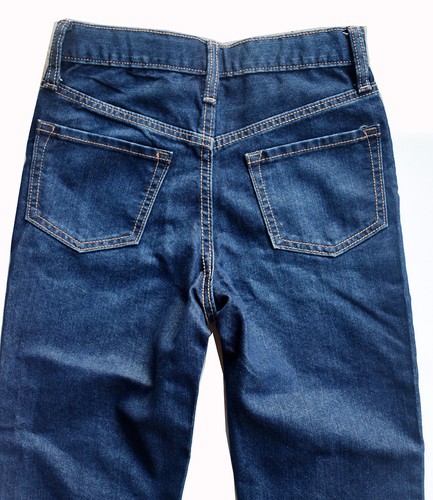 Old Navy Boy's Size 8 Blue Denim Jeans, High-Rise Slouchy Straight Pants, NWT - Picture 5 of 5