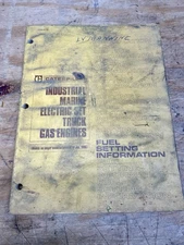 CAT Caterpillar Fuel Setting Manual Industrial Marine Electric Gas Engines 1980