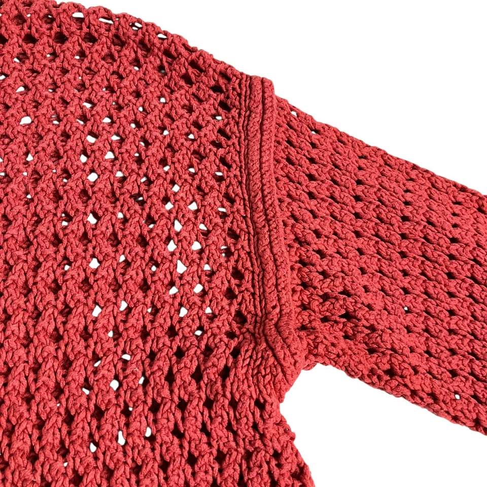 Levi's свитер женщин маленький красный оранжевый крючком открытый трикотажа большого размера громоздкий богемное - Изображение 4 из 4