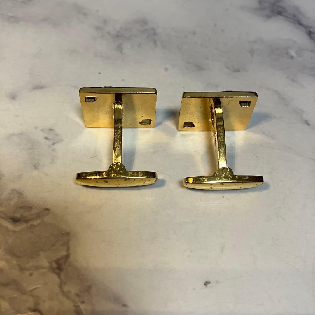 Yves Saint Laurent Cufflinks Rectangular Gold Sil… - image 3