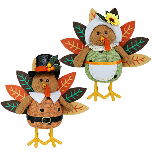 Thanksgiving Turkey Decoration Fall Harvest Tabletop Decor Standing turkey wi...