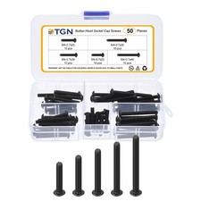 50Pcs M4-0.7x20/25/30/35/40mm Button Head Socket Cap Screws Kit Carbon Steel