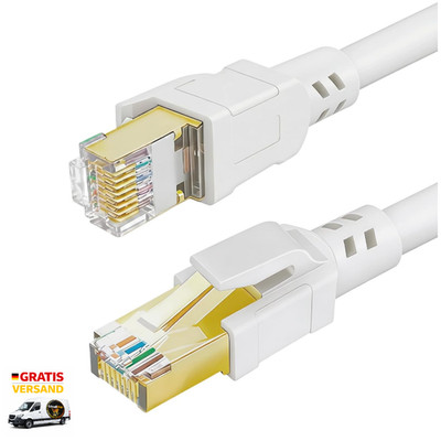 Cat 8 Ethernet Kabel 5 Meter 2000 Mhz 40 Gbit s Vergold