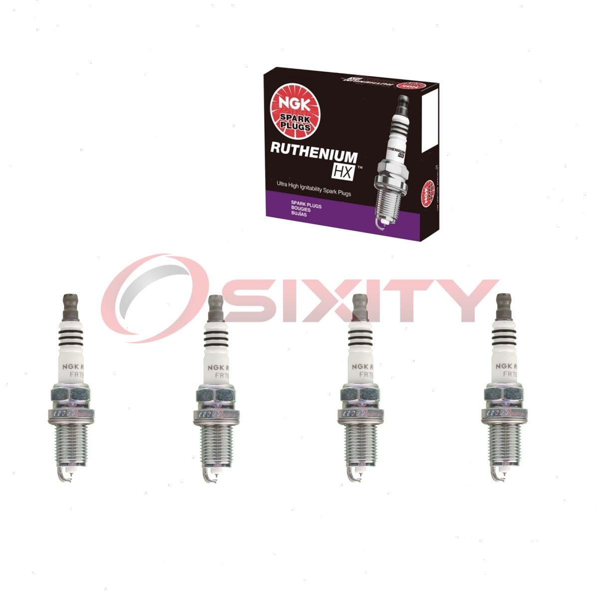 4 pcs NGK Ruthenium HX Spark Plugs for 2007-2016 Volkswagen Eos 2.0L L4 - nm