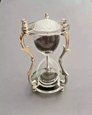 Brass Solid Hourglass Sand Timer Clock W/Compass Maritime Nautical Gift