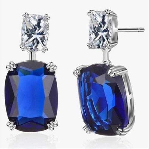 Cubic Zircon Dangle Earrings for Women 18k Gold Plated CZ Drop Earrings - Picture 1 of 16