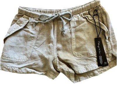 NWT Nicole Miller Shorts Linen Blend  Rope Belt Size XS Beige Like Old Navy GAP