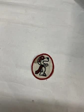 Vintage Snoopy Pilot Oval Sew On Patch Twill Embroidered Peanuts Flying Ace