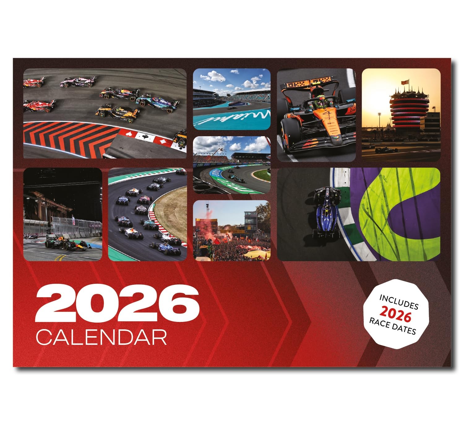 Formula 1-themed Calendar 2026 Season F1 Wall Racing Gift Present Red