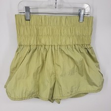 Free People Movement The Way Home Smocked Shorts Size S Lime Green Athletic