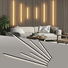 Black LED Recessed Lighting Kit,Wood Slat Wall Panel LED Strip Light,3000K To...