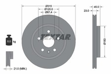 2x TEXTAR Bremsscheibe PRO 92315803 für OPEL INSIGNIA Z18 Sport Sports Tourer