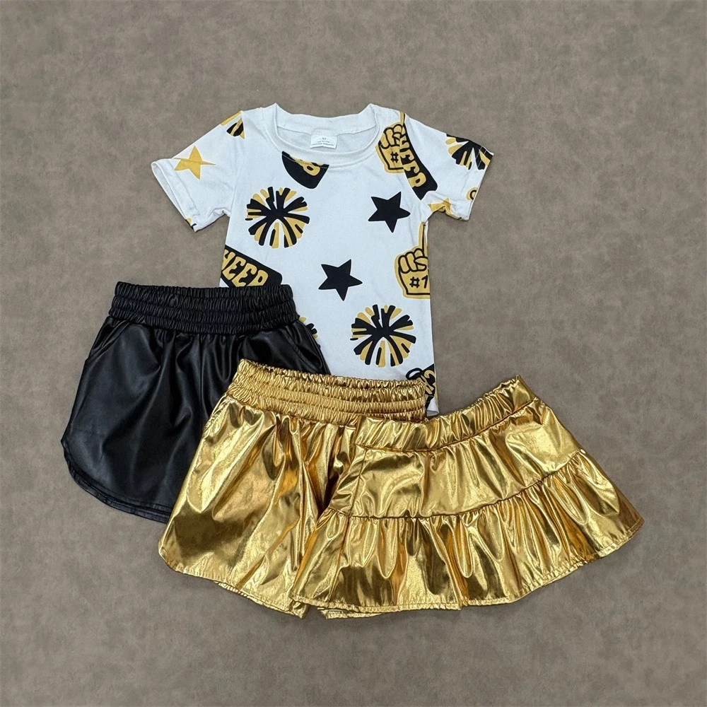 Kids Girls Cheer Short Sleeve T-shirt Top With Shorts Outfit
Opens in a new window or tab