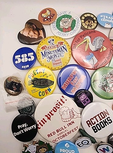 Vintage Pin Button Pinback Lot 90s 80s New - Picture 4 of 10