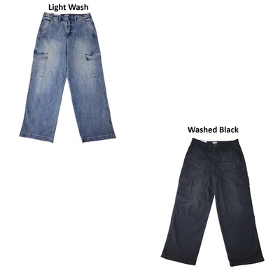 #ad Jessica Simpson Women#x27;s High Rise 31.5quot; Inseam Stretch Cargo Jeans $16.99