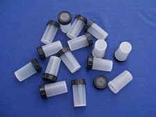 ( LOT OF 15 ) PLASTIC MICROSCOPE OBJECTIVE LENS CANISTERS NEW