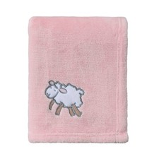 Pink Sheep Cozy Plush Fleece Stroller Baby Blanket Girl Crib Cot 30x40 Inch