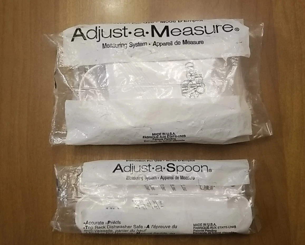 Pampered Chef Adjustable Measuring Cup Spoons Set Tablespoon Teaspoon White NIP