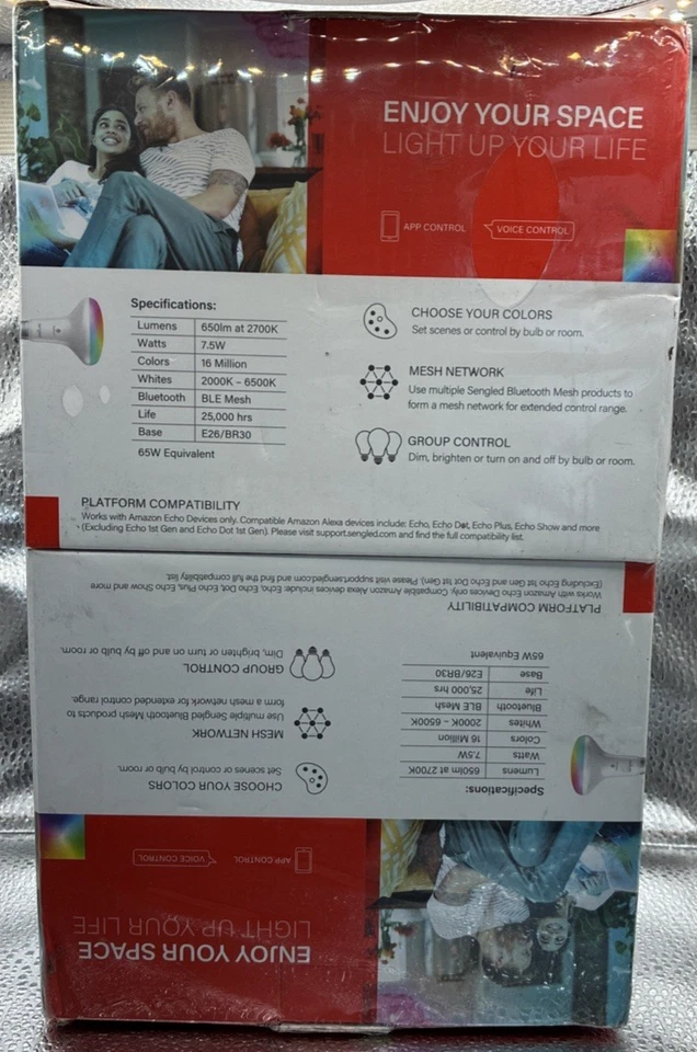 Sengled Alexa Smart Flood Light Bulbs BR30 E26 65W 4 Pack - Image 3 of 4