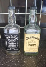 x2 Empty Jack Daniels Whiskey Bottles 70cl Old No.7 Tennessee Sour Mash & Honey