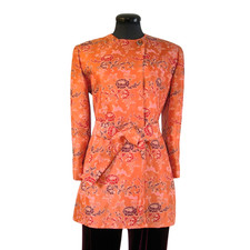 Rodier jacket,vintage French chinoiserie print, orange/purple/red, 38/6