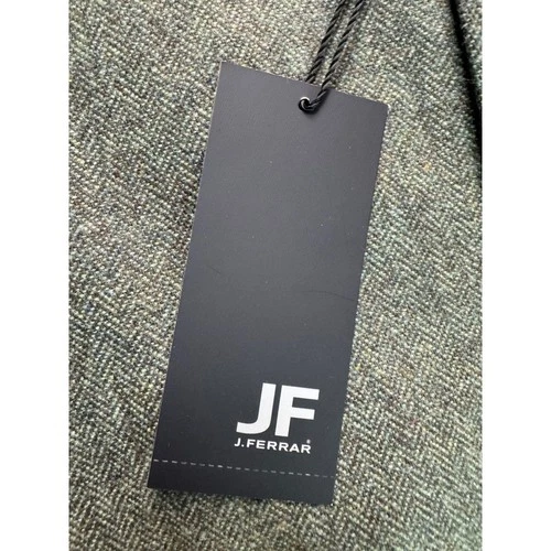 JF J Ferrar Mens Green Herringbone Wool Blend Topcoat Overcoat XXL NEW image 2