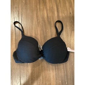 Victoria's Secret Swim Mix & Match textured Twist Push-Up Bikini Top Black 36C