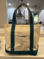 Vintage L.L. Bean Boat And Tote Small Bag Teal Blue USA Canvas Cotton Zipper