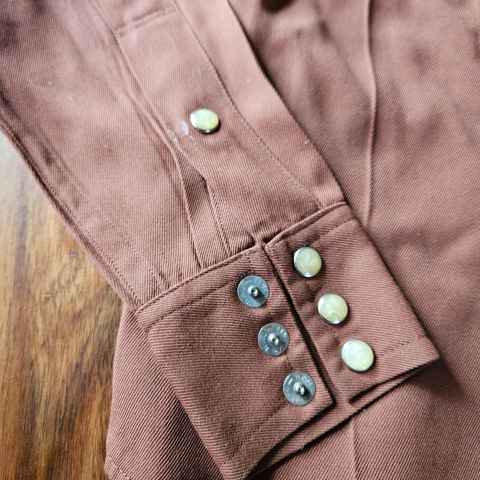 复古 60 年代羊毛 Gabardine 儿童男孩西部套装珍珠卡扣 6 码 — 第 4/4 张图片