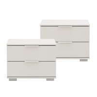 Schlafzimmer 2Er Set Nachttisch Nachtschrank Nachtkonsole Weiß Schubladen