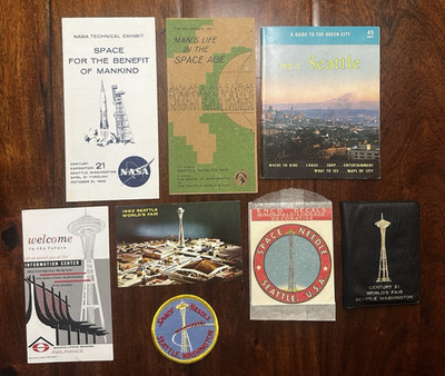 1962 Seattle World s Fair Century 21 Exposition Lot - Brochures Patch Decal NASA