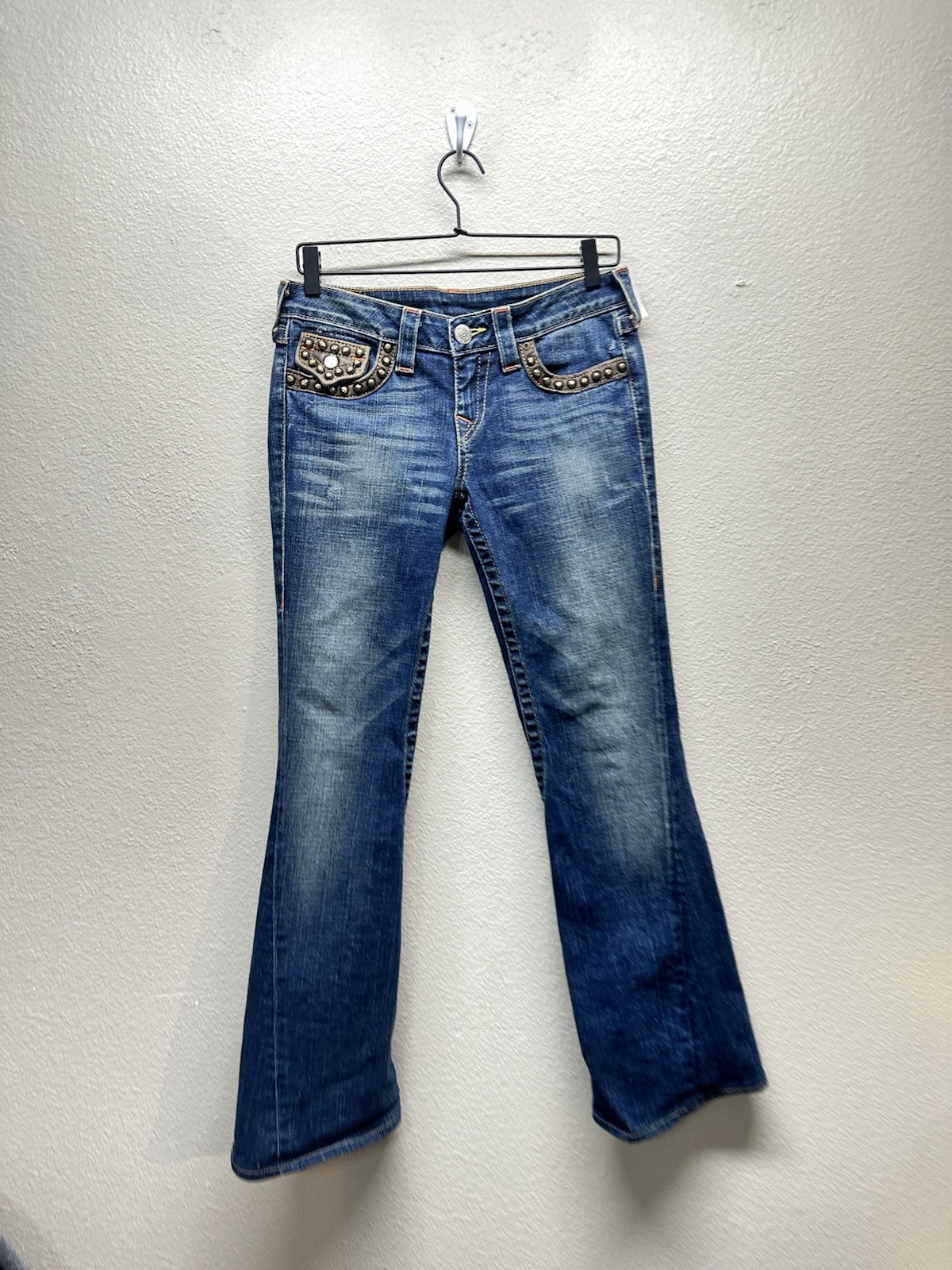 True Religion Studded Pocket Bootcut Jeans Women’s 27 USA Made Y2K