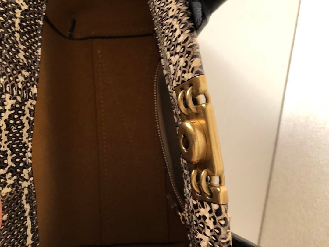 Coach Leather Shoulder Bag Python Pattern Suede W… - image 7