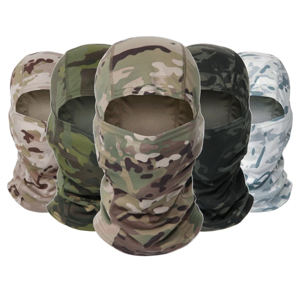 Ligero Transpirable Camuflaje Pasamontañas Airsoft Ejército Cara Cabeza Cubierta Camuflaje