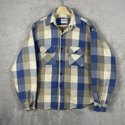 70s~80s “FIVE BROTHER” Flannel shirt Vtg 70s Five Brother Flannel Shirt Mens Large Woven Heavyweight