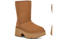 NWB UGG Classic Short New Heights Booties Chestnut Size 7 Platform - B162