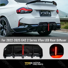 For BMW G42 230i M240i 22-25 LED Rear Diffuser Bumper lip Spoiler Body Splitter