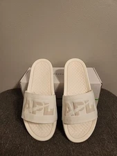 $130 Athletic Propulsion Labs APL  Ivory/Beach TechLoom slides  Men's Size 7