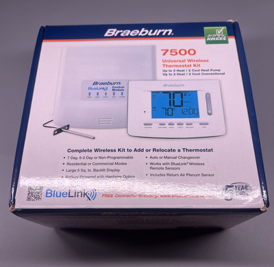 Braeburn 7500 Universal Wireless Thermostat Kit - Programmable/Non-Programmable