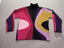 Susan Bristol Sweater Women's XL Abstract Retro Feminine Lounge Indie Purple