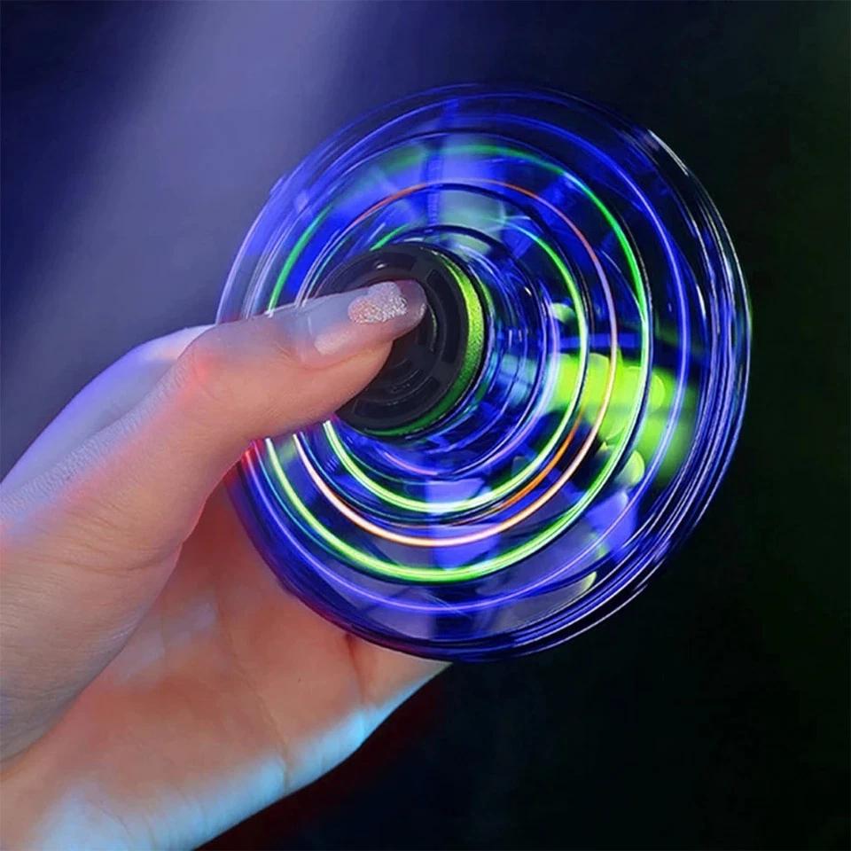 Flying Fidget Spinner Drone Ball UFO Stress Focus Hand Fun Toy LED Kids & Adults - Bild 2 von 4